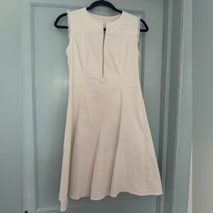 Akris white denim designer dress